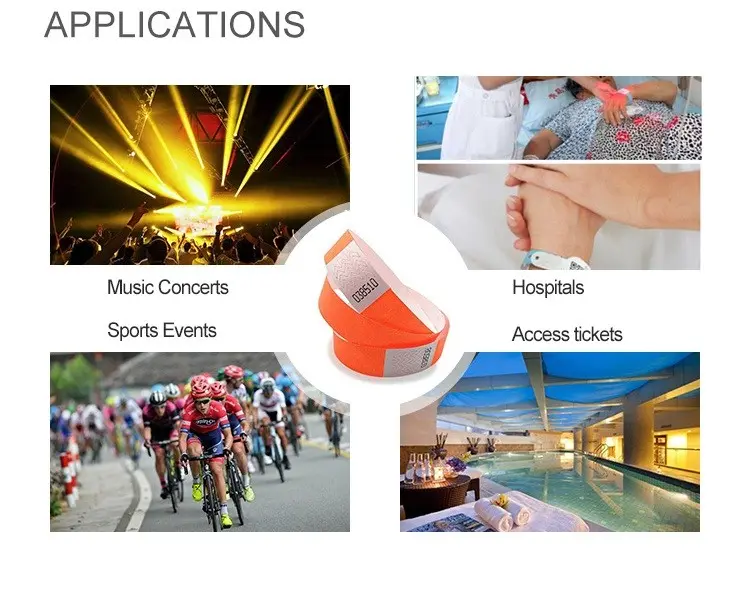 Одноразовый Напульсник Из Синтетической Бумаги RFID TyvekP